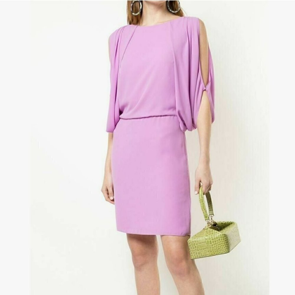 Halston Heritage Drape Back Tulip Split Sleeve Ch… - image 1